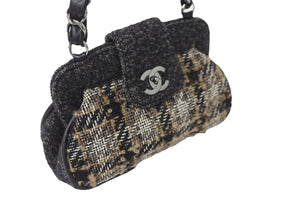 極美品 CHANEL シャネル マトラッセ ツイード チェーン ワンショルダー バッグ 10番台 マルチカラー ココマーク 鞄 中古 56728