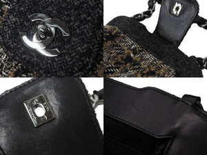 極美品 CHANEL シャネル マトラッセ ツイード チェーン ワンショルダー バッグ 10番台 マルチカラー ココマーク 鞄 中古 56728