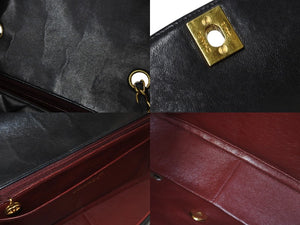 CHANEL シャネル チェーンショルダーバッグ ダイアナ マトラッセ 25cm 2番台 ブラック ゴールド金具 美品 中古 56733