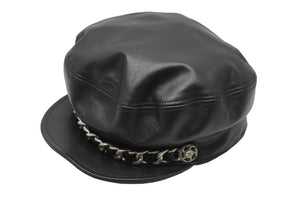 CHANEL シャネル キャスケット チェーン ココマーク 10P ブラック ラムスキン サイズM A53645 美品 中古 56739