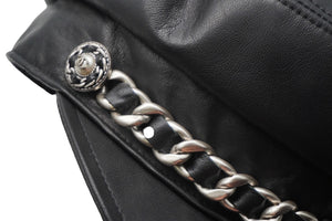 CHANEL シャネル キャスケット チェーン ココマーク 10P ブラック ラムスキン サイズM A53645 美品 中古 56739