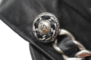 CHANEL シャネル キャスケット チェーン ココマーク 10P ブラック ラムスキン サイズM A53645 美品 中古 56739