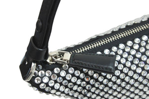 以前同様 PRADA プラダ ワンショルダーバッグ クリスタルスタッズ サテンポーチ クリスタル 1NQ044_2AWL_F0T7O 中古 56744 