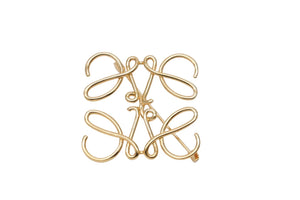 LOEWE ロエベ アナグラム ブローチ アクセサリー 111.25.020 ゴールド 美品 中古 56746