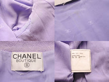 Load image into Gallery viewer, CHANEL シャネル ジャケット クロップド丈 ココマーク タグ無し コットン シルク パープル ゴールド金具 美品 中古 56748