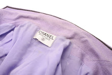 Load image into Gallery viewer, CHANEL シャネル ジャケット クロップド丈 ココマーク タグ無し コットン シルク パープル ゴールド金具 美品 中古 56748