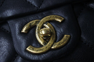 極美品 CHANEL シャネル チェーンショルダーバッグ マトラッセ 18番台 ラムスキン ブラック ゴールド金具 中古 56755