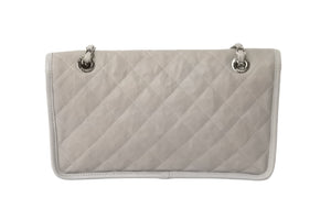 CHANEL シャネル チェーンショルダーバッグ 19番台 フレンチ リビエラ キャビアスキン グレー シルバー金具 良品 中古 56756