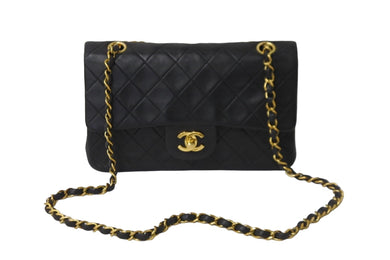 CHANEL シャネル チェーンショルダーバッグ マトラッセ 3番台 ラムスキン ブラック ゴールド金具 美品 中古 56759
