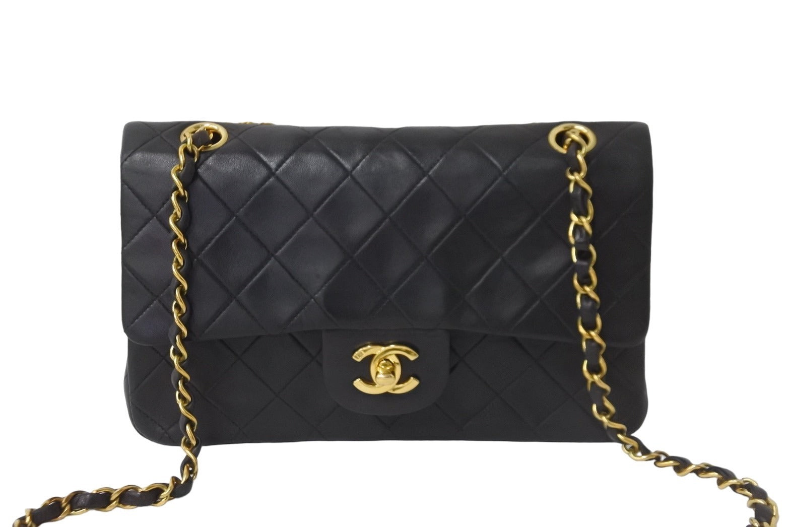 美品 CHANEL シャネル ラムスキン マトラッセ チェーン ショルダーバッグ