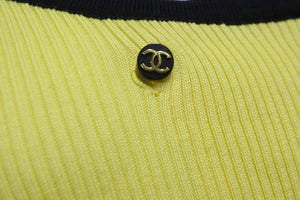 CHANEL シャネル タンクトップ ノースリーブ タンクトップ ココマーク ボタン イエロー サイズ40 美品 中古 56762