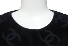 Load image into Gallery viewer, CHANEL シャネル 半袖Ｔシャツ ココマーク ベロア チビT ブラック ショート丈 サイズ40 96P 美品 中古 56763