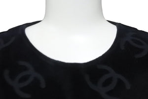 CHANEL シャネル 半袖Ｔシャツ ココマーク ベロア チビT ブラック ショート丈 サイズ40 96P 美品 中古 56763