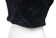 Load image into Gallery viewer, CHANEL シャネル 半袖Ｔシャツ ココマーク ベロア チビT ブラック ショート丈 サイズ40 96P 美品 中古 56763