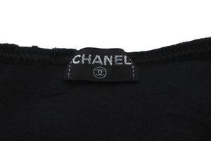 CHANEL シャネル 半袖Ｔシャツ ココマーク ベロア チビT ブラック ショート丈 サイズ40 96P 美品 中古 56763