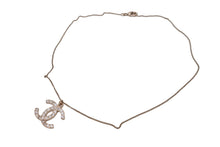 Load image into Gallery viewer, CHANEL シャネル ネックレス ココマーク B13P刻印 スクエア ラインストーン シャンパンゴールド 美品 中古 56765