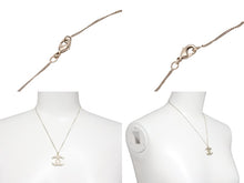 Load image into Gallery viewer, CHANEL シャネル ネックレス ココマーク B13P刻印 スクエア ラインストーン シャンパンゴールド 美品 中古 56765