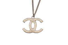 Load image into Gallery viewer, CHANEL シャネル ネックレス ココマーク 刻印不鮮明 シルバー ラインストーン ラメ リバーシブル 美品 中古 56768