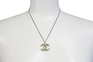 CHANEL シャネル ネックレス ココマーク 刻印不鮮明 シルバー ラインストーン ラメ リバーシブル 美品 中古 56768