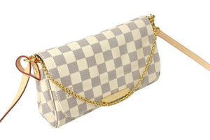 新品同様 LOUIS VUITTON ルイヴィトン ショルダーバッグ フェイボリットPM ダミエ・アズール N41277 ゴールド金具 中古 56784