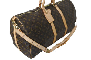 極美品 LOUIS VUITTON ルイヴィトン ボストンバッグ キーポル・バンドリエール 55 モノグラム M41414 ゴールド金具 中古 56788