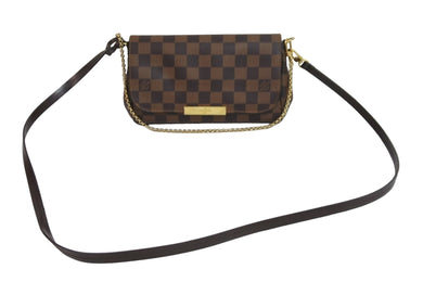 極美品 LOUIS VUITTON ルイヴィトン ショルダーバッグ フェイボリットPM ダミエ M40717 ブラウン ゴールド金具 中古 56792