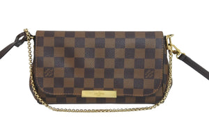 極美品 LOUIS VUITTON ルイヴィトン ショルダーバッグ フェイボリットPM ダミエ M40717 ブラウン ゴールド金具 中古 56792