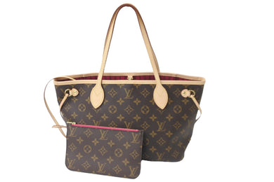 極美品 LOUIS VUITTON ルイヴィトン トートバッグ ネヴァーフルPM モノグラム ブラウン M41245 ゴールド金具 中古 56797