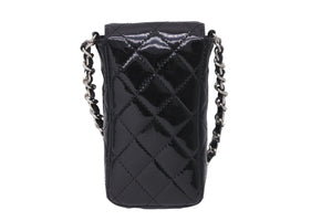 CHANEL シャネル マトラッセ パテントレザー チェーン ポーチ 13番台 ココマーク ブラック 小物入れ ケース 美品 中古 56810
