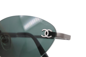 CHANEL シャネル サングラス ココマーク ブラック シルバー 美品 中古 56811