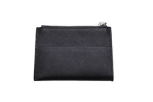 Load image into Gallery viewer, PRADA プラダ コインケース カードケース 財布 バナナ サフィアーノ スマルト ブラック カーフレザー 中古 美品 56813