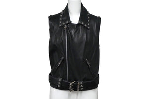 極美品 CHROME HEARTS クロムハーツ ジレ オーダーベストクロスボールボタン CHクロスペンダント ローラーベルト S 中古 56827