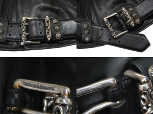 極美品 CHROME HEARTS クロムハーツ ジレ オーダーベストクロスボールボタン CHクロスペンダント ローラーベルト S 中古 56827
