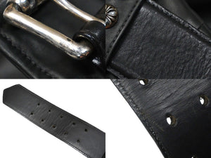 極美品 CHROME HEARTS クロムハーツ ジレ オーダーベストクロスボールボタン CHクロスペンダント ローラーベルト S 中古 56827