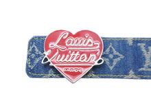 Load image into Gallery viewer, LOUIS VUITTON ルイヴィトン ベルト M0465 NIGO リバーシブル ハート LV MADE デニム インディゴ サイズ85/34 美品 中古 56828