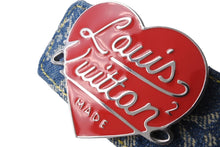 Load image into Gallery viewer, LOUIS VUITTON ルイヴィトン ベルト M0465 NIGO リバーシブル ハート LV MADE デニム インディゴ サイズ85/34 美品 中古 56828