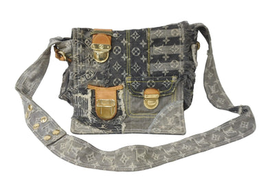 LouisVuitton ルイヴィトン パッチワーク ポスティ メッセンジャーバッグ モノグラムデニム グレー M95374 美品 中古 56831