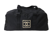 Load image into Gallery viewer, CHANEL シャネル ボストンバッグ スポーツライン ココマーク コットンキャンバス ブラック 7番台 美品 中古 56832
