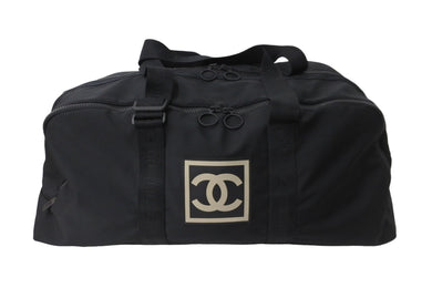 CHANEL シャネル ボストンバッグ スポーツライン ココマーク コットンキャンバス ブラック 7番台 美品 中古 56832