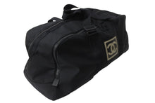 Load image into Gallery viewer, CHANEL シャネル ボストンバッグ スポーツライン ココマーク コットンキャンバス ブラック 7番台 美品 中古 56832