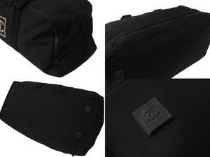 CHANEL シャネル ボストンバッグ スポーツライン ココマーク コットンキャンバス ブラック 7番台 美品 中古 56832