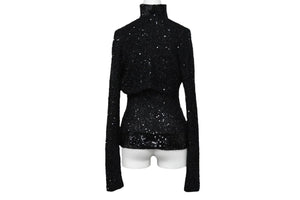 Donna Karan ダナキャラン その他トップス スパンコール タートルネック カーディガン 2点セット KRDCSA1047 美品 中古 56845