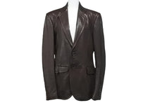 Load image into Gallery viewer, GUCCI グッチ シェリーライン テーラードジャケット ブラウン 羊革 レーヨン アウター 200327 XN256 サイズ46 美品 中古 56849
