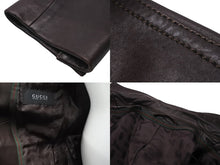 Load image into Gallery viewer, GUCCI グッチ シェリーライン テーラードジャケット ブラウン 羊革 レーヨン アウター 200327 XN256 サイズ46 美品 中古 56849
