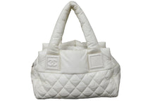 Load image into Gallery viewer, CHANEL シャネル ハンドバッグ コココクーン 14番台 A48619 ホワイト ナイロン シルバー金具 良品 中古 56862