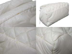 CHANEL シャネル ハンドバッグ コココクーン 14番台 A48619 ホワイト ナイロン シルバー金具 良品 中古 56862