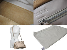 Load image into Gallery viewer, LOEWE ロエベ 2WAYハンドバッグ アマソナ28 アナグラム レザー ベージュ シルバー金具 美品 中古 56863