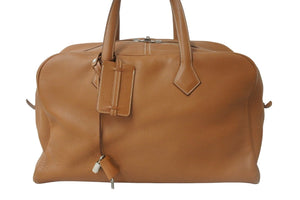 HERMES エルメス ハンドバッグ ボストンバッグ ヴィクトリア43 □K刻印 トゴ ゴールド シルバー金具 美品 中古 56864