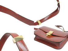 Load image into Gallery viewer, CELINE セリーヌ ショルダーバッグ プレオウンド クラシック ボックス 斜め掛け カーフスキン レッド ゴールド金具 良品 中古 56876