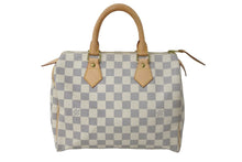 Load image into Gallery viewer, LOUIS VUITTON ルイヴィトン ハンドバッグ スピーディ25 ダミエアズール N41534 ホワイト グレー ゴールド金具 美品 56880
